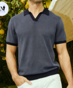 Birdseye Sweater Navy Polo