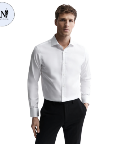 Non-Iron White Twill Slim Fit Single Cuff Classic Collar Shirt