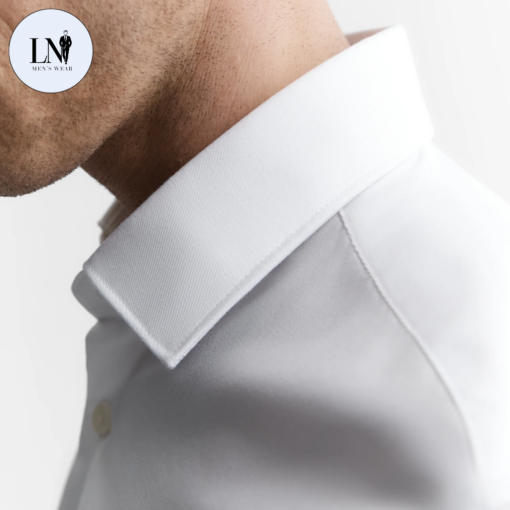 Non-Iron White Twill Slim Fit Single Cuff Classic Collar Shirt