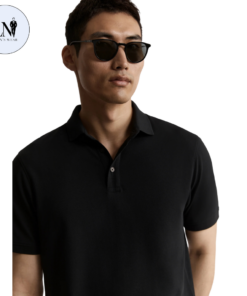 Black Pique Egyptian Cotton Polo