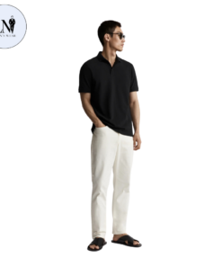 Black Pique Egyptian Cotton Polo