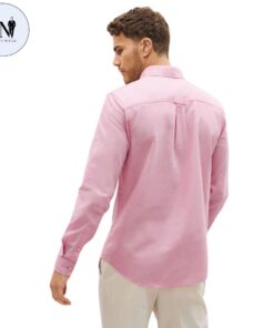 Pink Regular Fit Long Sleeve Oxford 100% Cotton Shirt