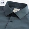 Petrol Blue Slim Fit Easy Care Single Cuff Shirt